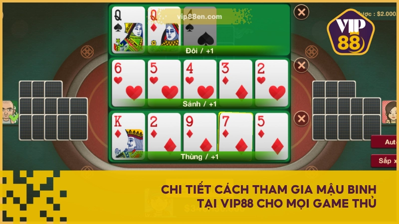 Chi tiết cách tham gia Mậu Binh tại VIP88 cho mọi game thủ